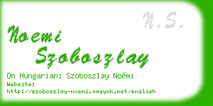 noemi szoboszlay business card